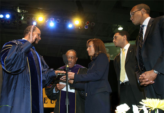 North Carolina A&T State University alumnus Harold L. Martin Sr. is sworn in as 12th chancellor