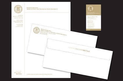 N.C. A&T letterhead, envelope and business card