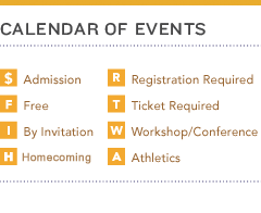 Calendar of Events Legend